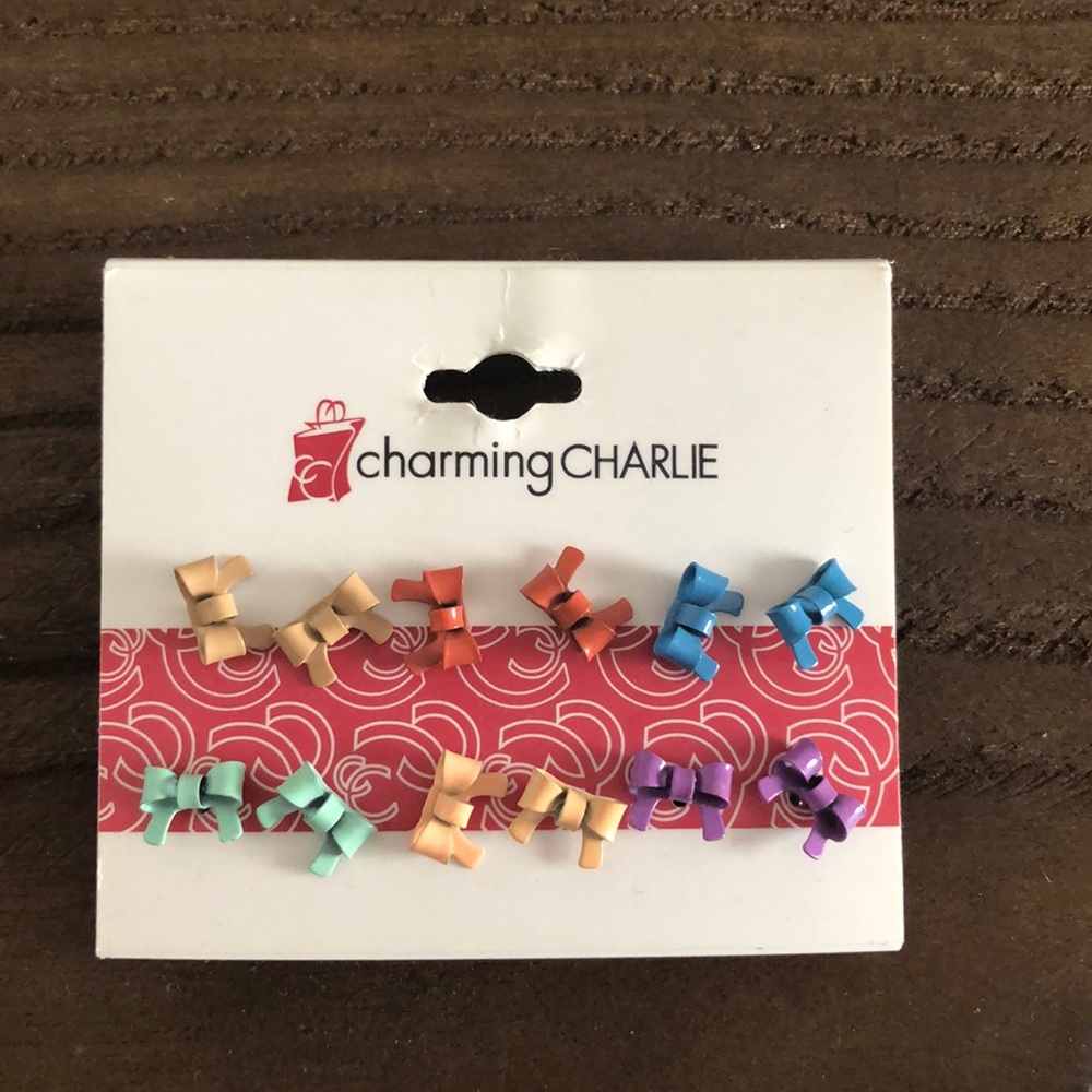 Mixed color bow studs (pack of 6) NEW!